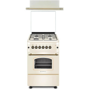 Pachet incorporabil Studio Casa Verona Retro Aragaz pe gaz & Hota telescopica, Crem