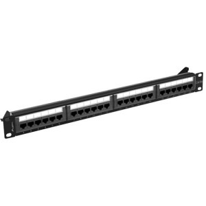 Lanberg Patch panel 19 inch 24 porturi CAT6a UTP Black