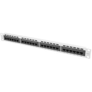 Accesoriu retea Lanberg Patch panel 19 inch 24 porturi CAT6 UTP Grey