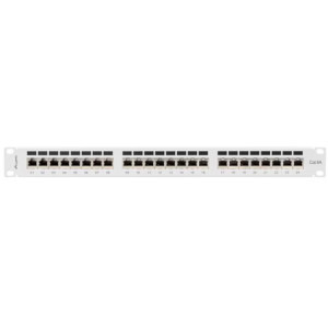 Accesoriu retea Lanberg Patch panel 19 inch 24 porturi CAT6a FTP Grey