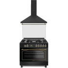 Pachet incorporabil Studio Casa Ravena Aragaz pe gaz & Hota decorativa, Negru