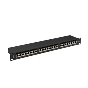 Lanberg Patch panel 19 inch 24 porturi CAT6a FTP Black