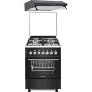 Pachet incorporabil Studio Casa Bruno Aragaz pe gaz & Hota traditionala, Negru