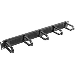 Accesoriu retea Lanberg Panou management cabluri 19 inch, 5 suporturi, tip B, Negru