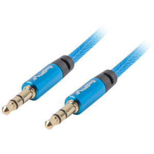 Cablu audio Lanberg Jack 3.5 mm Male - Jack 3.5 mm Male, 2m, albastru