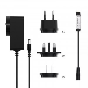 Sonoff Adaptor si amplificator pentru banda LED, 24W, Adaptoare UK, UE & USA incluse