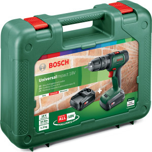 Bosch Masina de gaurit si insurubat(bormasina) cu percutie pe acumulator Universal Impact 18, 18V , 2 trepte de putere, 1450RPM