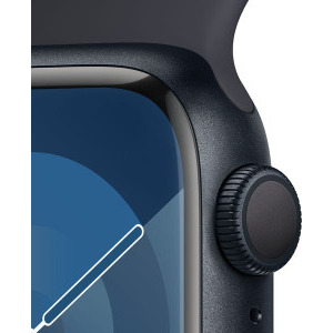 Apple Watch S9, 45mm Carcasa Aluminium Midnight, Midnight Sport Band - S/M
