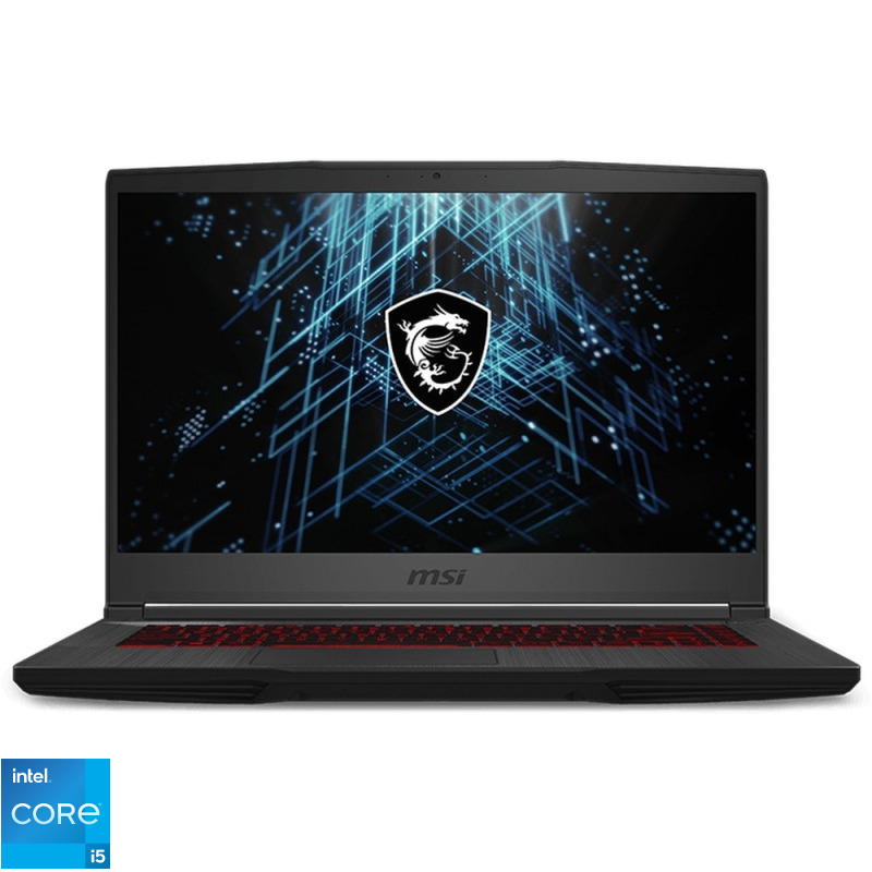 Laptop MSI Gaming 15.6'' GF63 Thin 11UD, FHD 144Hz, Procesor Intel® Core™ i5-11400H (12M Cache, up to 4.50 GHz), 8GB DDR4, 512GB SSD, GeForce RTX 3050 Ti 4GB, No OS, Black