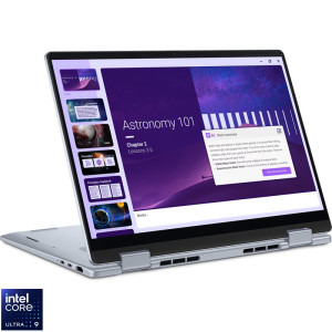 Laptop DELL 14 2-in-1 14 Plus DB04250, FHD+ Touch, Procesor Intel® Core™ Ultra 9 288V (12M Cache, up to 5.10 GHz), 32GB LPDDR5X, 1TB SSD, Intel Arc 140V, Win 11 Pro, Ice Blue, 3Yr CIS