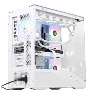 Gaming GREUCEANU Streaming Edition Alb, AMD Ryzen 9 9950X3D 4.3GHz, 32GB DDR5, 2TB SSD, RTX 5070 Ti 16GB GDDR7, Iluminare RGB, Windows 11 Home (Game Ready)