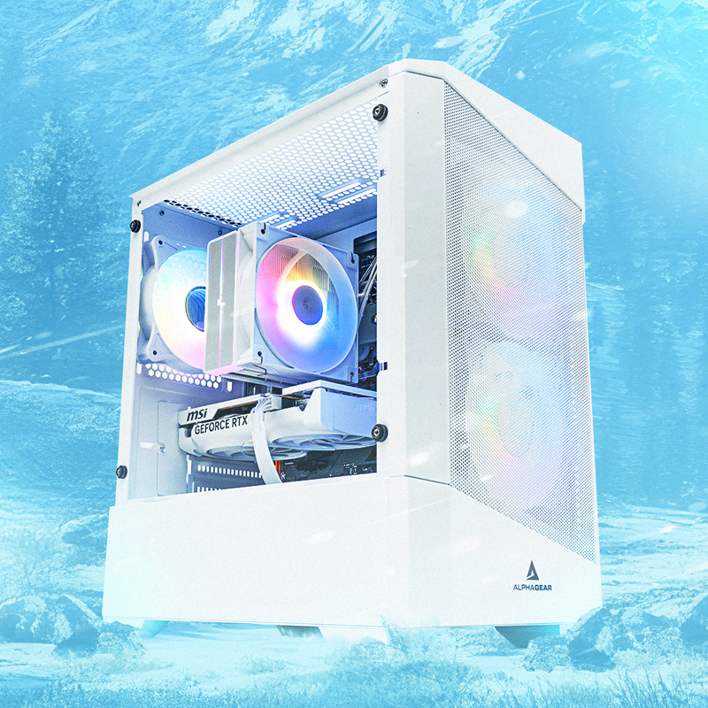 PC Gaming BALAUR Prime Alb, Intel i5-12400F 2.5GHz, 16GB DDR4, 1TB SSD, RTX 5060 8GB GDDR7, Iluminare RGB