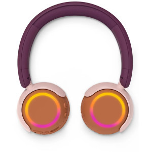 Philips On-Ear pentru copii TAK4200MP/00, Wireless, Bluetooth, Lumini LED, Violet