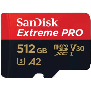 SanDisk Micro SDXC Extreme PRO 512GB A2 C10 V30 UHS-I U3 + Adaptor