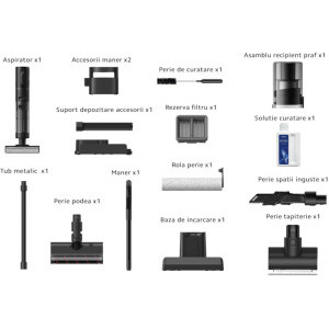 Dreame H12 Dual, vertical cu mop, 300W, 0.7L, Negru