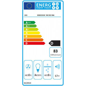 AEG integrata DGB2531M, Putere de absorbtie 440 m3/h, 1 motor, Iluminare LED, 52 cm, Inox