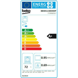 Beko BBIM11300XMP, Electric, 72 L, Multifunctional, Autocuratare pirolitica, AEROperfect, SteamShine Cleaning, 7 functii, Grill, Clasa A+, Inox