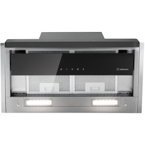 Turbionaire integrata TEN60BS, Putere de absorbtie 800 m3/h, Clasa A++, Iluminare LED, Dubla aspiratie, Sticla tratata termic, 60 cm, Inox