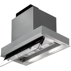 Hota incorporabila Turbionaire integrata TEN60BS, Putere de absorbtie 800 m3/h, Clasa A++, Iluminare LED, Dubla aspiratie, Sticla tratata termic, 60 cm, Inox