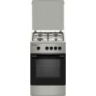 Aragaz Heinner HFSC-K50SL, 4 arzatoare, Gaz, Dispozitiv de siguranta, 50 cm, Argintiu