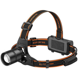 Superfire Lanterna frontala HL71, 500 lumeni, Negru