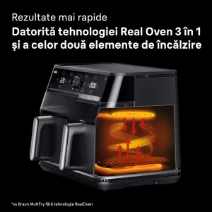 Braun Friteuza cu aer cald TwinCook 5 TD5073, 2850W, 2x 5L, Negru