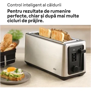 Braun Prajitor de paine Identity HT5220BK, 1470W, Inox