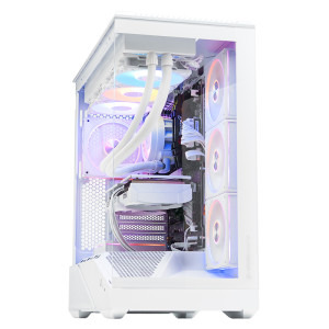 Gaming DRAGON Prime Alb Streaming Edition, AMD Ryzen 7 5800X3D 3.4GHz, 32GB DDR4, 1TB SSD, RX 9070 XT 16GB GDDR6, Iluminare RGB