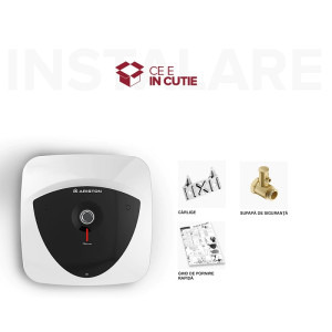 Ariston Andris LUX 10 U EU, 10 l, 1200 W, Led iluminat, Protectie electrica IPX5, Montare sub chiuveta, Reglaj extern de temperatura