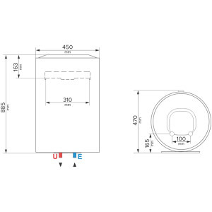 Ariston electric Lydos Wi-Fi 100L, 1800 W, conectivitate internet, rezervor emailat cu Titan