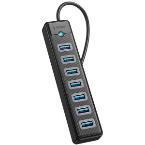 Orico PW7U-U3, 7x USB 3.0, 15 cm Black