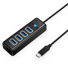Hub USB Orico PW4U-C3, 4x USB 3.0, Black