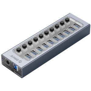 Orico AT2U3-10AB, 10x USB 3.0 Grey