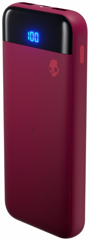 Baterie externa SkullCandy Stash Fuel, 10000 mAh, 2x USB, 1x USB-C, Wireless Charging, Deep Red