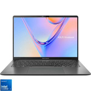 Laptop ASUS 14'' Vivobook S14 S5452MA, WUXGA, Procesor Intel® Core™ 7 350 (6M Cache, up to 4.80 GHz), 8GB LPDDR5X, 512GB SSD, Intel Graphics, No OS, Matte Gray