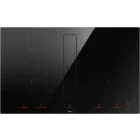 Plita incorporabila Elica NikolaTesla Fit XL, Inductie, 4 zone de gatit, Hota integrata, Bridge Zone, 83 cm, Negru