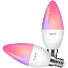 Lepro Bec LED RGB Smart BC1, Wi-Fi, E14, 470 lumeni, 2 buc