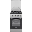 Aragaz NobelTek NLT 5601S/G1, Gaz, 4 arzatoare, Sistem de siguranta, 50 cm, Argintiu