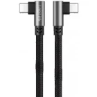 Cablu de date / adaptor Logilink CU0463, USB-C Male la USB-C Male, Angled, 100 W, 3 m, Black