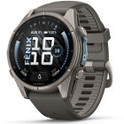 SmartWatch Garmin Fenix 9, 43mm Titan curea silicon Pebble Gray