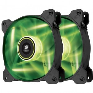 Corsair Air Series SP140 LED Green High Static Pressure 140mm Fan Twin Pack