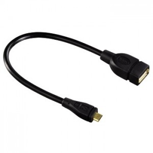 Hama 1x USB 2.0 Female -  1x microUSB 2.0 Male, 0.15m, negru