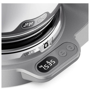 Kenwood Titanium Chef Baker KVC85.594SI, 1200 W, 2 vase 5l/3.5 l, 10 trepte viteza, cantar integrat, ecran LCD, blender, masina tocat, procesor alimente, 4 accesorii patiserie, argintiu, 3.5 L||5L, Alb