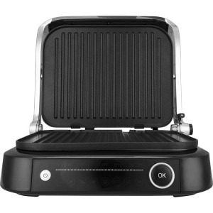 Fram Gratar electric FEG-2100SSBK, 2100W, deschidere 180˚, placi detasabile, 7 programe presetate + manual, senzori pentru detectare grosime, temperatura reglabila, dimensiuni placi: 31.3 x 24.4cm, Argintiu