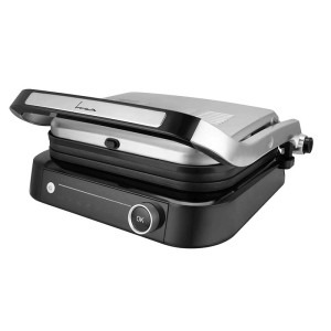 Fram Gratar electric FEG-2100SSBK, 2100W, deschidere 180˚, placi detasabile, 7 programe presetate + manual, senzori pentru detectare grosime, temperatura reglabila, dimensiuni placi: 31.3 x 24.4cm, Argintiu