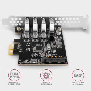 AXAGON PCEU-43RS 1x PCI-E - 4x USB 3.0