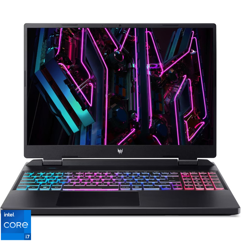 Laptop Acer Gaming 16'' Predator Helios Neo 16 PHN16-71, WUXGA IPS 165Hz, Procesor Intel® Core™ i7-13700HX (30M Cache, up to 5.00 GHz), 16GB DDR5, 512GB SSD, GeForce RTX 4050 6GB, No OS, Obsidian Black