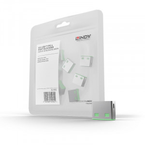 LINDY Dispozitiv blocare port USB tip A, 10 bucati (fara cheie), verde