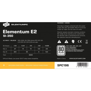 SilentiumPC Elementum E2, 80+, 350W