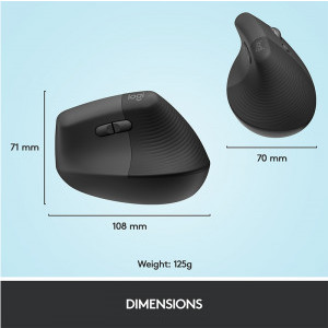 Logitech Lift Vertical Ergonomic, Negru